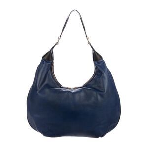 INDIA HICKS Isabella Navy Leather Large Hobo Bag
